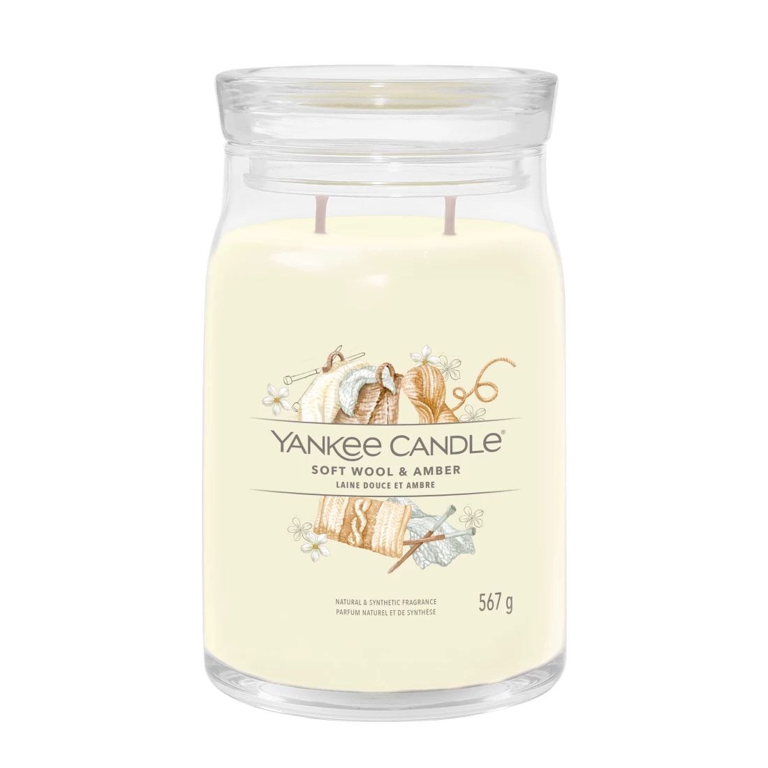 Yankee Candle - Soft Wool & Amber - Bote Grande 567 g vela aromatica Aromara