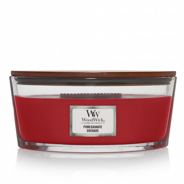 vela aromatica pomegranate ellipse woodwick mecha madera crepita chimenea
