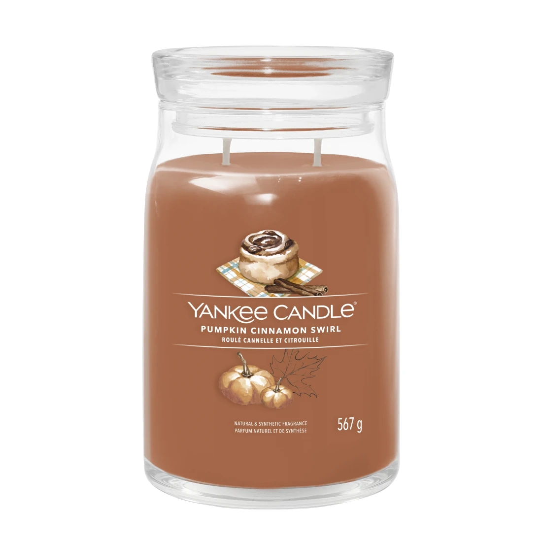 Yankee Candle - Pumpkin Cinnamon Swirl - Bote Grande 567 g vela aromatica Aromara